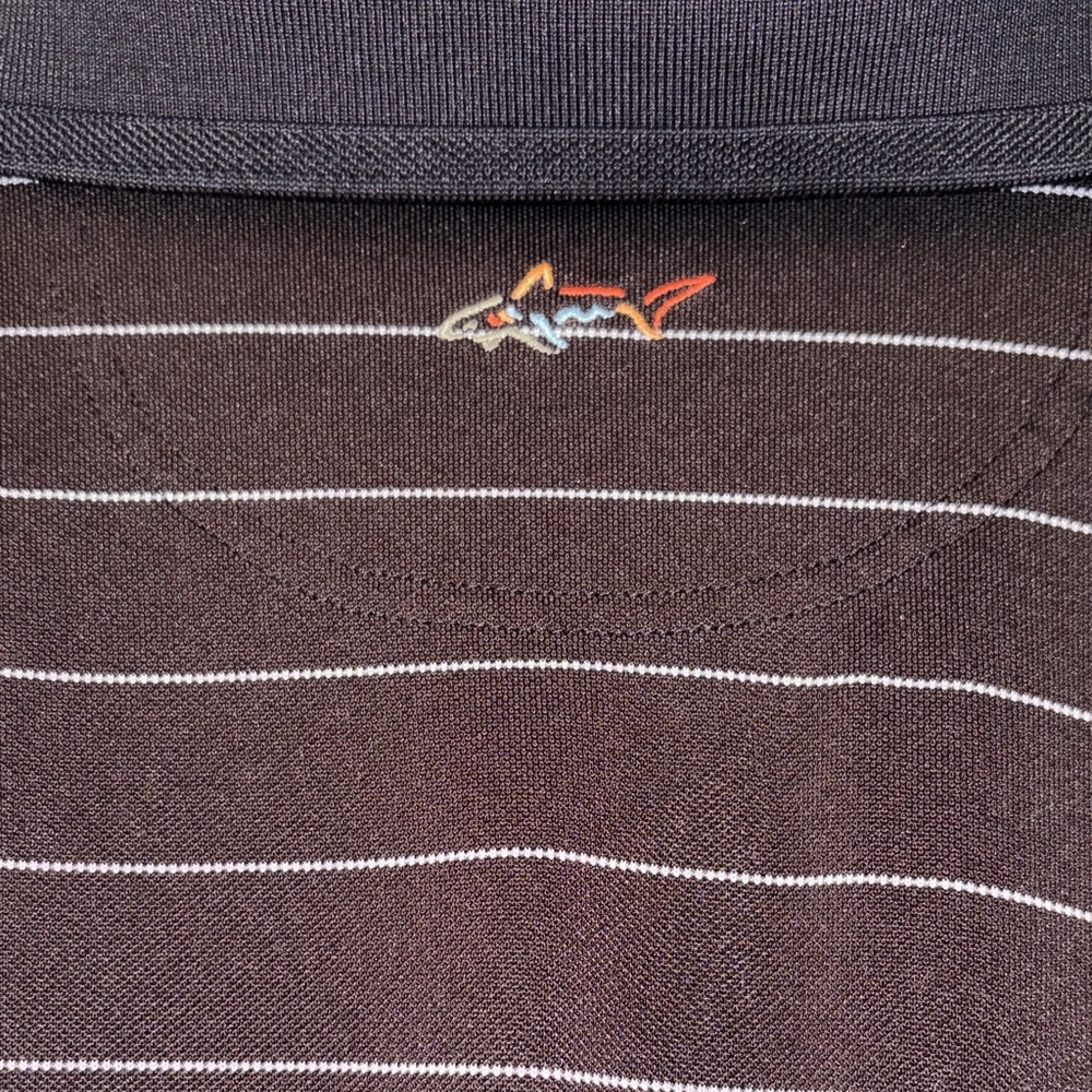 Greg Norman Collection Dark Polo with Subtle Stripes - Picture 6 of 8